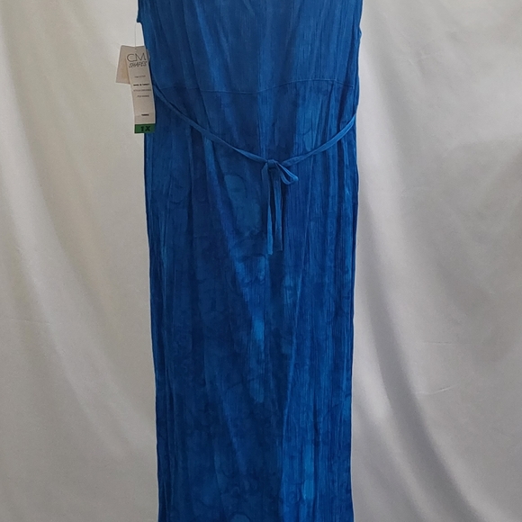 C.M Shapes Women's Maxi Dress Sleeveless Teal Embroidered Design Size 1x NWT - Picture 2 of 6